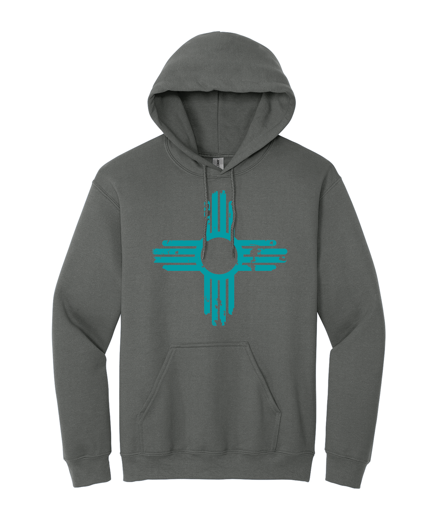 Distressed Zia | Charcoal Pullover Hoodie | HD-133T