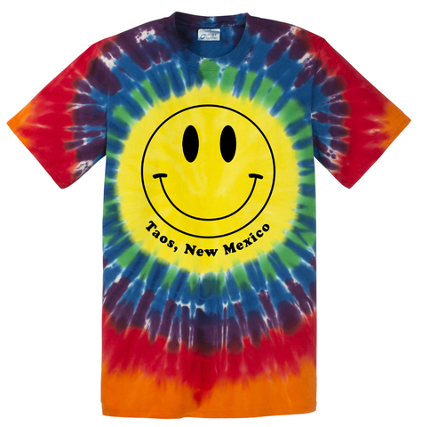 155 Smiley Face Taos, NM Tie-Dye T-Shirt