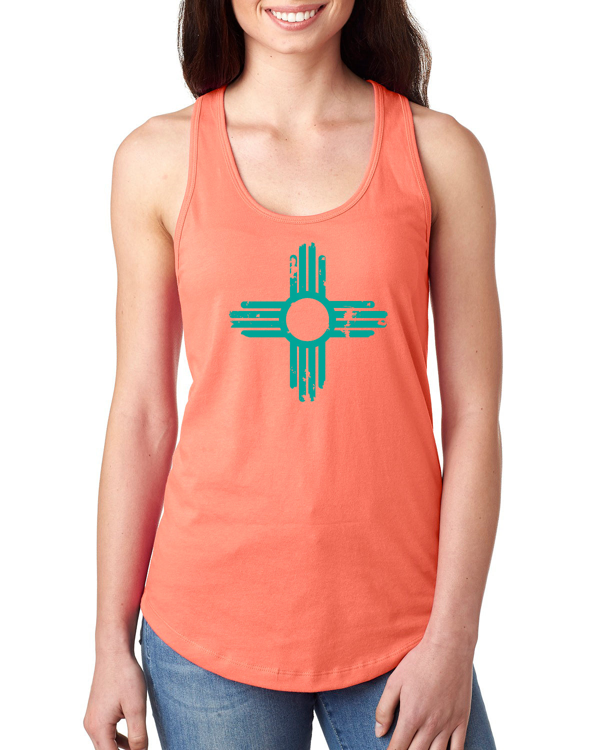 LTT-133 Distressed Zia Ladies Tank Top