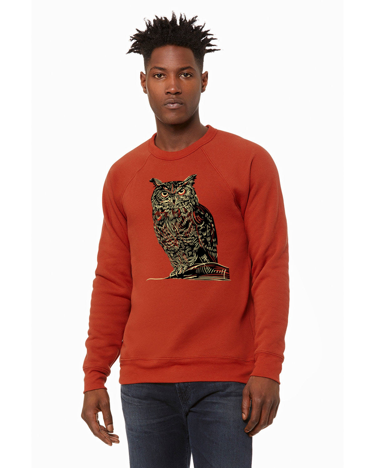 Etched Owl | Crew Neck Sweatshirt | SS-185