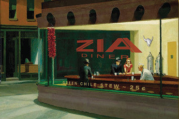 Nighthawks at the Zia Diner Postcard