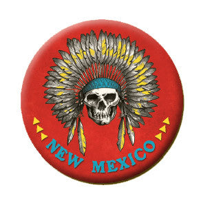 NM Chief Skull with Feather Headress Magnet