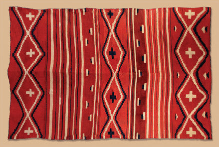 Rare Navajo Classic Period Child's Blanket c.1865-1875 Postcard