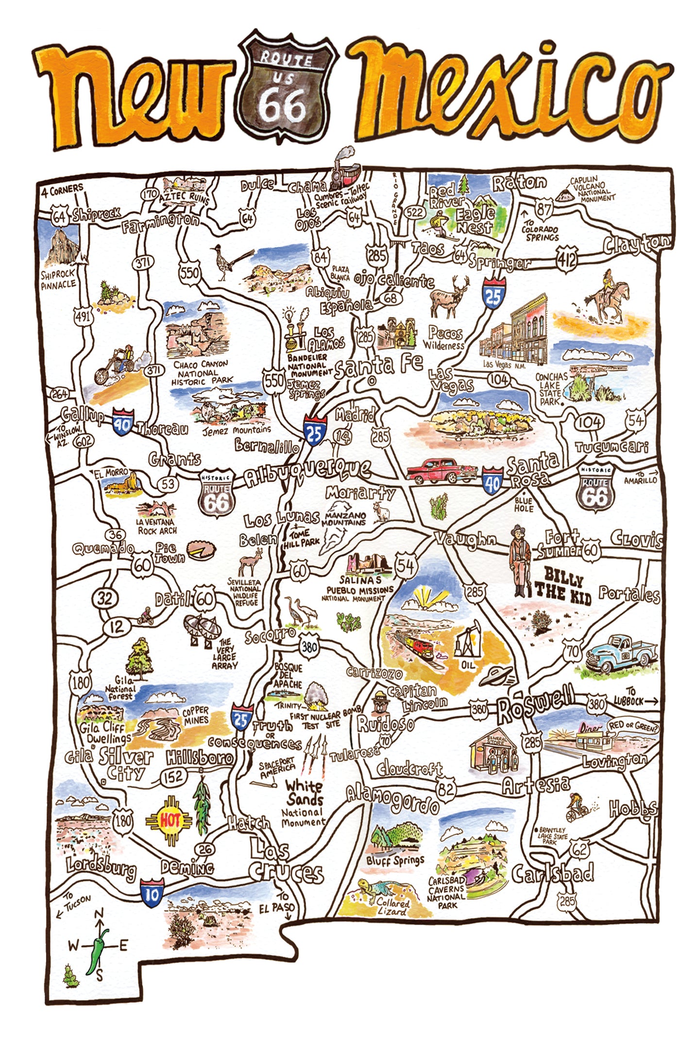 New Mexico Map | Postcards | PC-4093