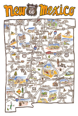 New Mexico Map Postcard
