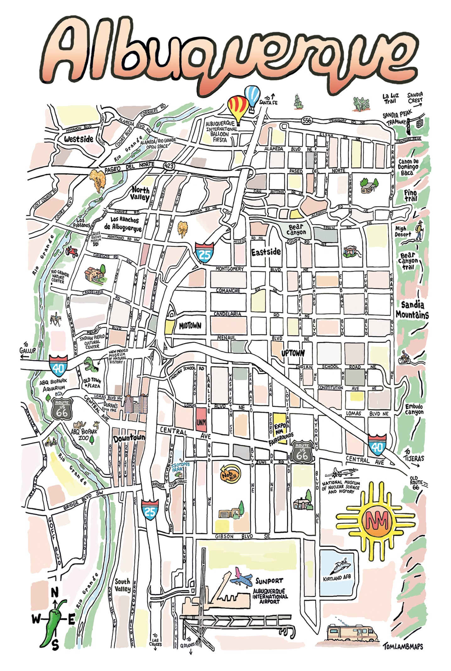 Albuquerque Map | Postcards | PC-4094