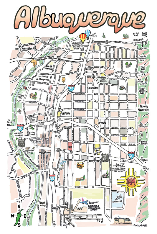 Albuquerque Map | Postcards | PC-4094