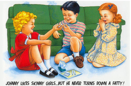 Johnny Likes Fatties | Postcard | PC-418