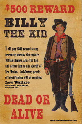Billy The Kid Reward Postcard