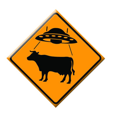 UFO/Cow Crossing | 1.5" Pinback Button | BU-1025