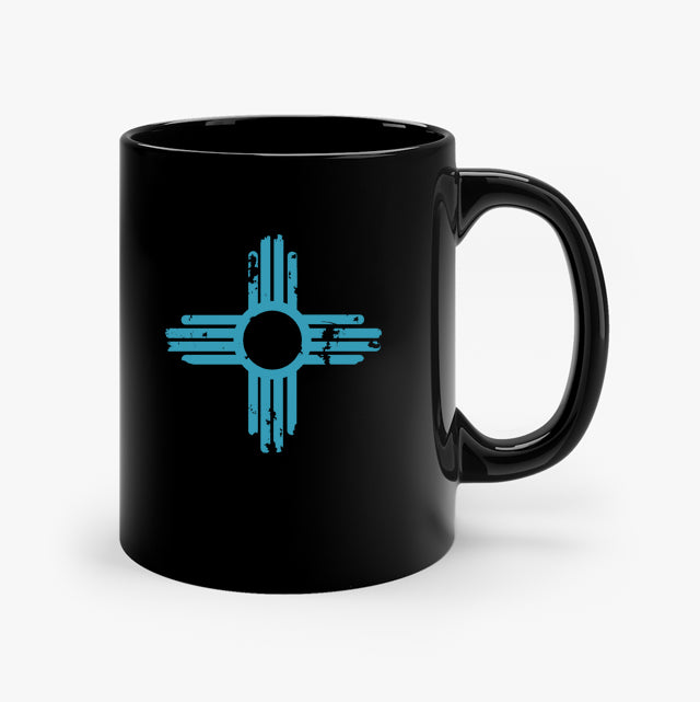 Distressed Zia | Black Mug | MU-8011