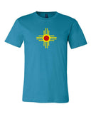 New Mexico Zia T-shirt - License Plate Turquoise NM Zia