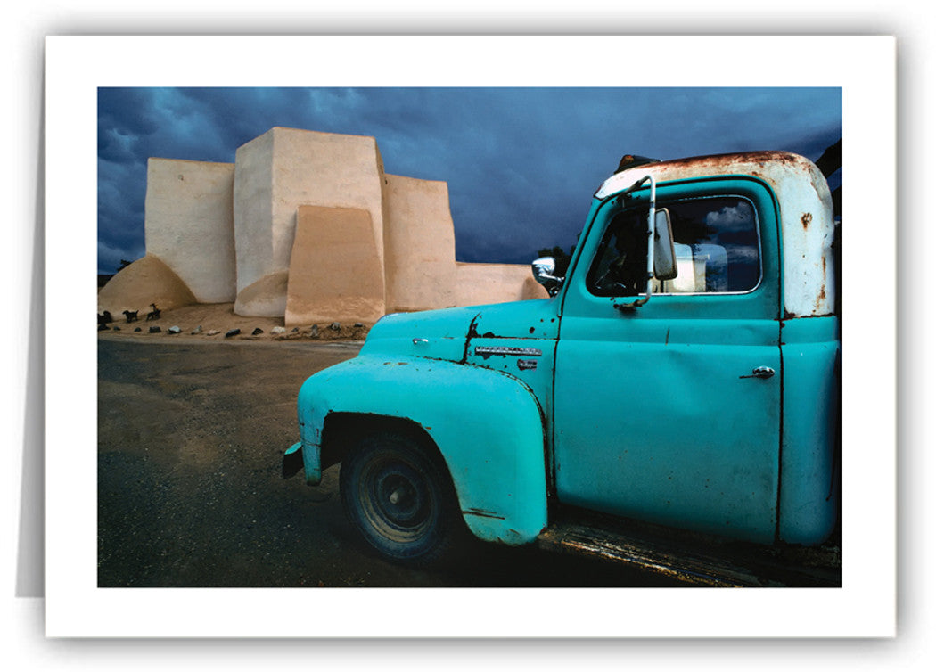 Blue Truck at Rancho Church | Greeting Card | NC-5016