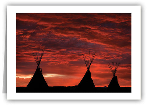Taos Tipis at Sunset Greeting Card