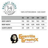 rabbit skins onesie sizing chart - guerrilla graphix 