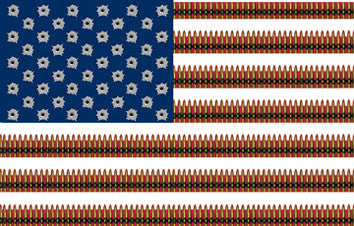 American Flag w Bullets Sticker