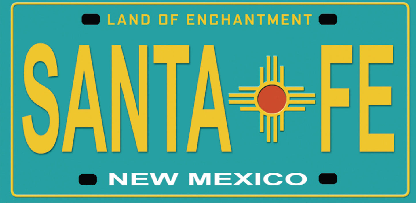 Santa Fe License Plate | Paper Sticker | ST-3062