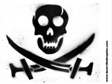 Pirate Skull Spray Paint | Paper Sticker | ST-379