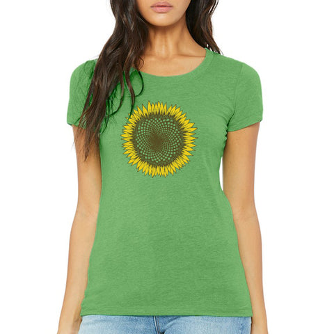 LTS-166 Sunflower Fibonacci Womens T-shirt