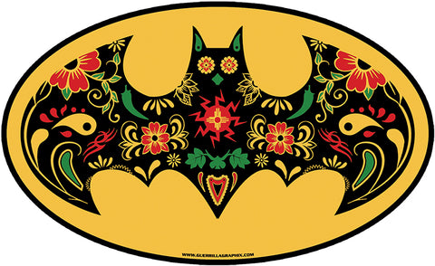 Sugar Skull Bat Vinyl Sticker | Guerrilla Graphix