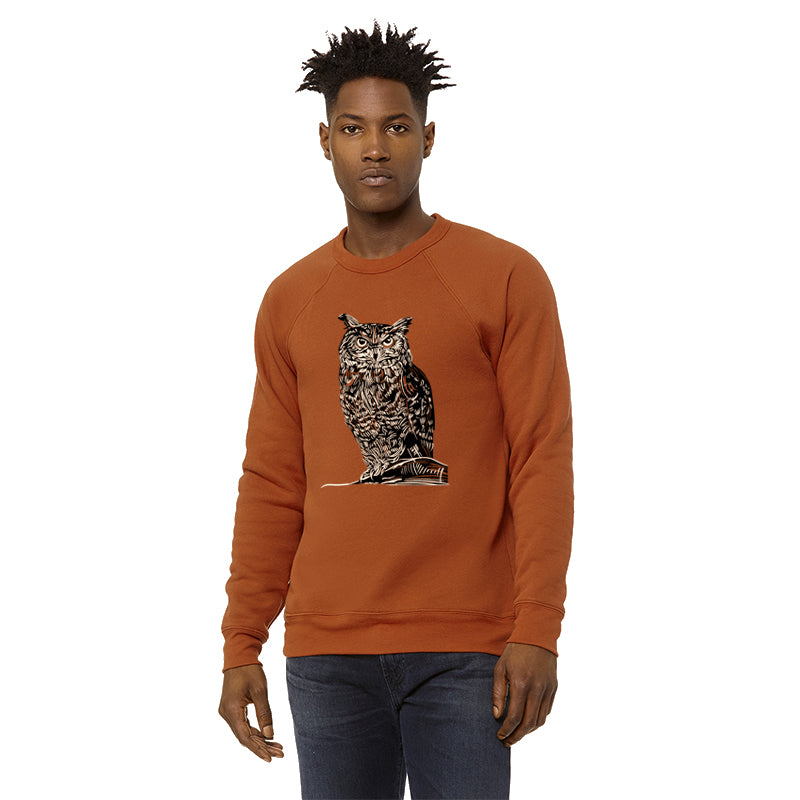 Etched Owl | Crew Neck Sweatshirt | SS-185