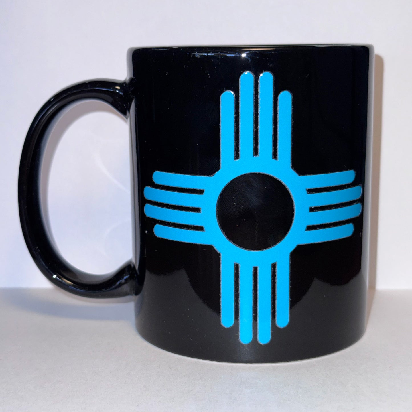Turquoise Zia | Black Mug | MU-8011