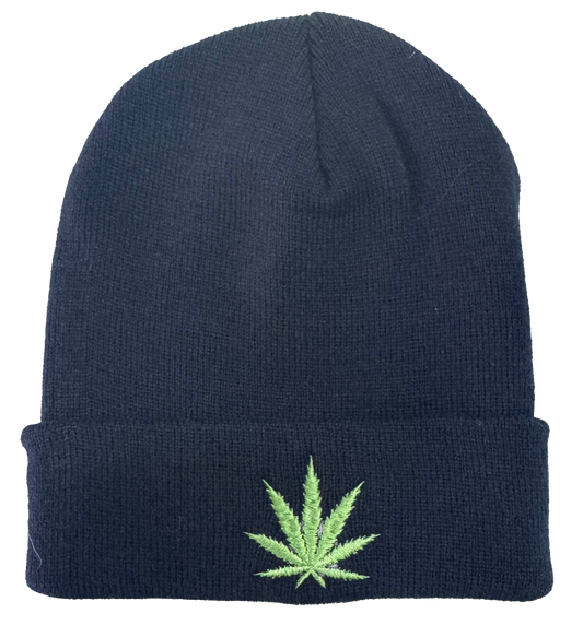 Marijuana Leaf | Embroidered Beanie | HAT-136