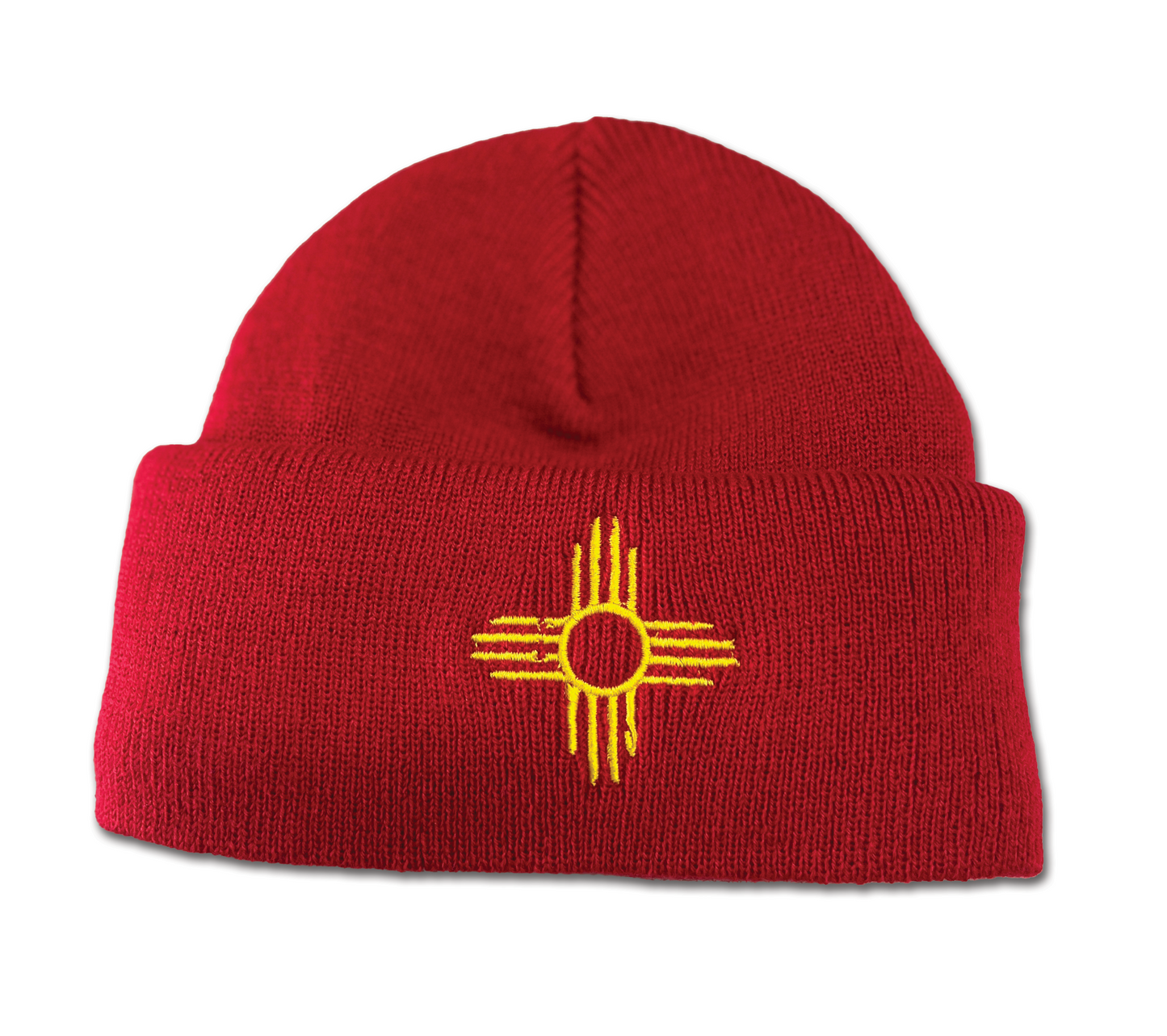 Yellow Zia |Red Embroidered Teeny Beanie | TWB-133YC