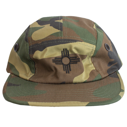 BCE-116 Camper 5 Panel - Embroidered Black Zia Hat - Camo