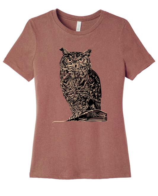 LTS-185 Etched Owl Women's T-shirt