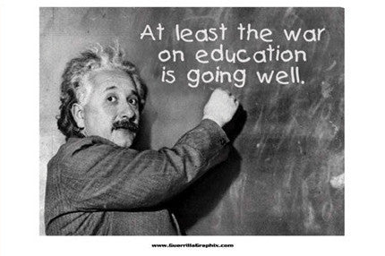 War on Education Einstein Postcard