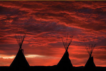 Taos Tipis at Sunset Postcard