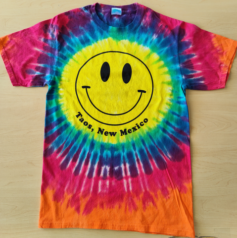 Smiley Face Taos, NM Tie-Dye T-Shirt