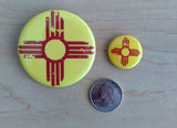 Distressed Zia (Red on Yellow Base) - Pinback Button