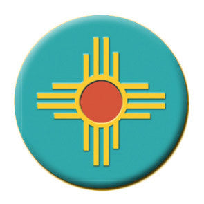 1" Round Turquoise Zia | Magnet | MA-43236