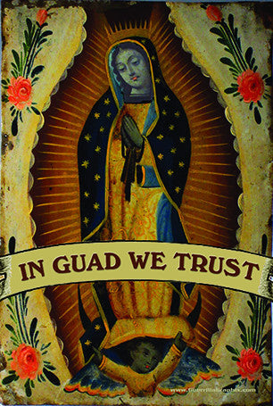 In Guad We Trust Art Postcard