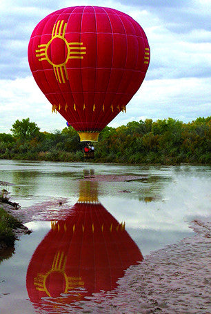 Zia Hot Air Balloon on River Postcard
