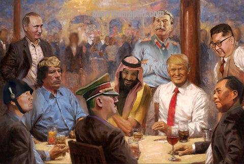 Dictators Club Postcard - Funny Trump Card