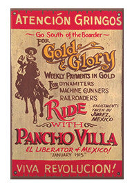 Pancho Villa Advertising Magnet - Gold and Glory