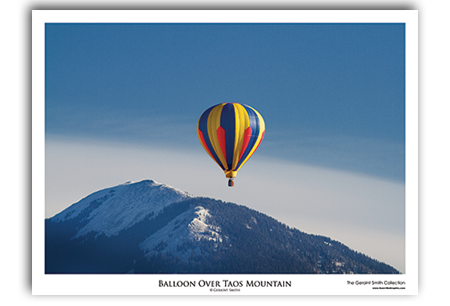 Balloon Over Taos Mountain Art Print by Geraint Smith