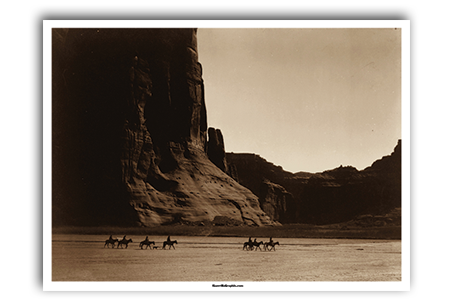 Navajos in Canyon de Chelly by Edward Curtis Art Print