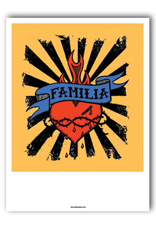 Familia Corazon Art Print