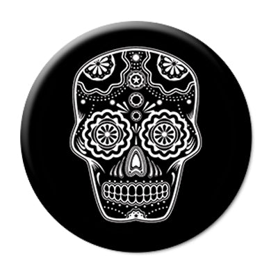 Day of the Dead Sugar Skull - 2.25" Pin Back Button