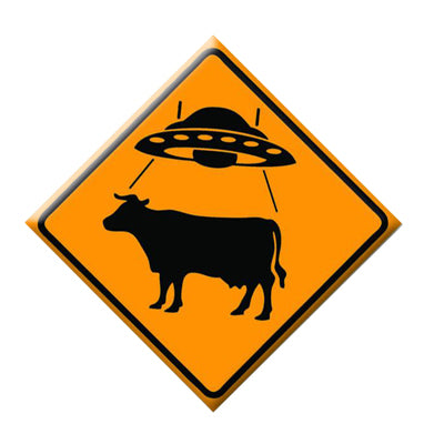 UFO/Cow Crossing - 1.5" Pinback Button
