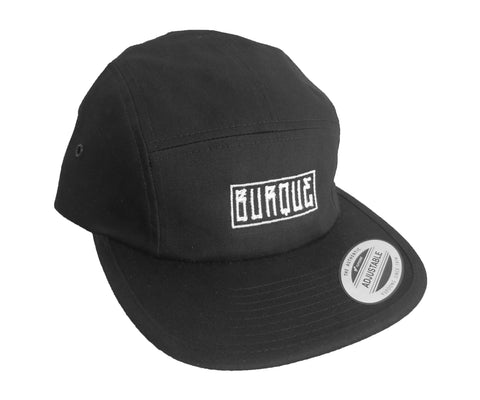 Jockey Flatbill - Embroidered Burque Hat - Black