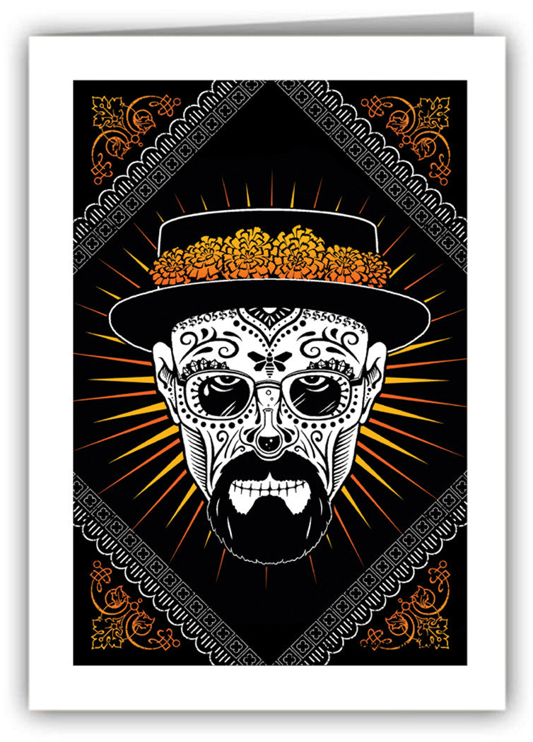 Heisenberg Sugar Skull Greeting Card