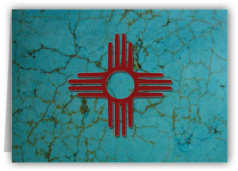 Turquoise Zia Greeting Card