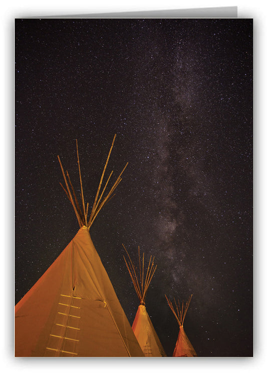 Tipis Under Milky Way Greeting Card