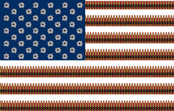 American Flag with Bullets | Paper Sticker | ST-3031