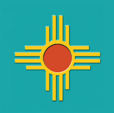 Zia Sticker - New Mexico State Symbol - Turquoise